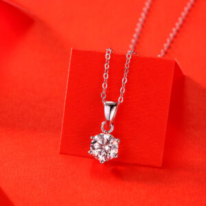 Breeze Dance - Affordable Diamond Jewelry Necklace Pendant Set With 1-carat, 2-carat And 3-carat Moissan Diamonds, S925 Sterling Silver And Platinum-plated. Fashionable And Trendy Jewelry.